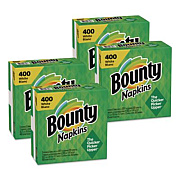Bounty Quilted Napkins, 1-Ply, 12.1 x 12, White, 400/Pack, 4 Packs/Carton (19096)