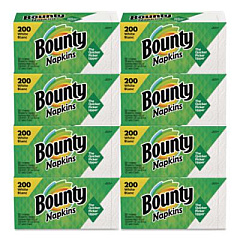 Bounty Quilted Napkins, 1-Ply, 12.1 x 12, White, 200/Pack, 8 Packs/Carton (96595CT)