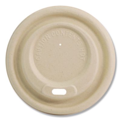 World Centric Fiber Lids for Cups, Fits 10 to 20 oz Hot Cups, Natural, 1,000/Carton (CULFB12GNLF)