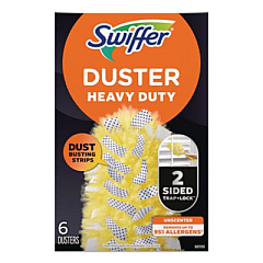 Swiffer Heavy Duty Dusters Refill, Dust Lock Fiber, Yellow, 6/Box (21620BX)