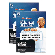Mr. Clean Magic Eraser, Ultra-Thick, 4.6 x 2.3, 1.2" Thick, White, 5/Pack, 2 Packs/Carton (12413)