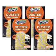 Swiffer Heavy Duty Dusters Refill, Dust Lock Fiber, Yellow, 6/Box, 4 Boxes/Carton (21620CT)