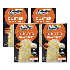 Swiffer Heavy Duty Dusters Refill, Dust Lock Fiber, Yellow, 6/Box, 4 Boxes/Carton (21620CT)