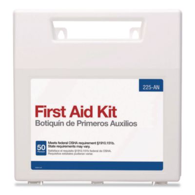 First Aid Only Plastic First Aid Kit for 50 People, 196 Pieces, Plastic Case (225AN)
