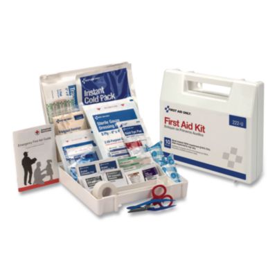 First Aid Only Office First Aid Kit for 10 People, 62 Pieces, Plastic Case (222U)