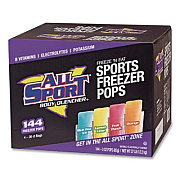 All Sport Body Quencher Electrolyte Freezer Pops Variety Pack, Assorted Flavors, 144/Carton (M3600013)