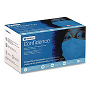 PRI-MED Medicom Confidence Ear Loop Face Mask with Air Space Technology, Polypropylene, One Size Fits Most, 50/Box,10 Boxes/Carton (214115CANCT)