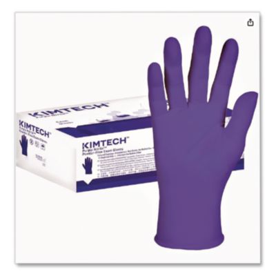 Kimtech PURPLE NITRILE Exam Gloves, Powder-Free, Medium, 6 mil Thick, 9.5" Long, Purple, 100/Box (55082)