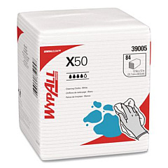 WypAll GeneralClean X50 Cleaning Cloths, 12 x 12.5, White, 84/Pack, 12 Packs/Carton (39005)