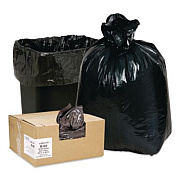 Classic Linear Low-Density Can Liners, 60 gal, 0.9 mil, 38 x 58, Black, 10 Bags/Roll, 10 Rolls/Carton (B60790196)