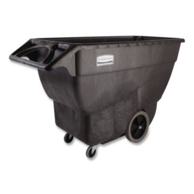 Rubbermaid Commercial 0.75 cu yd Structural Foam Tilt Truck, 600 lb Capacity, Black (1011BLA)