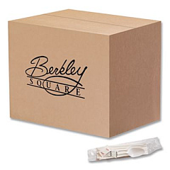 Berkley Square Mediumweight Cutlery Kit, Fork/Knife/Napkin/Pepper/Salt/Spoon, Plastic, White, 250/Carton (1171241)