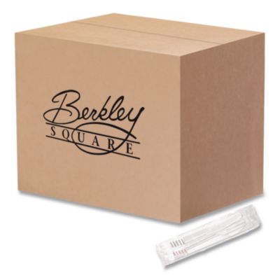 Berkley Square Medium Heavyweight Cutlery Kit, Fork/Knife/Napkin/Pepper/Salt/Spoon, Plastic, White, 250/Carton (1181239)