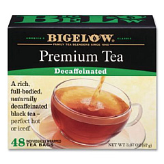 Bigelow Single Flavor Tea, Decaffeinated Black, 48 Bags/Box (00356)