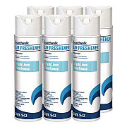 Aerosol Air Freshener, Fresh Linen, 10 oz Aerosol Spray, 6/Carton (942)