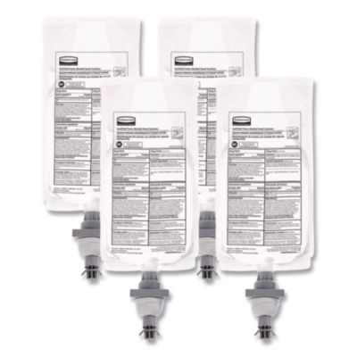 Rubbermaid Commercial AutoFoam Refill With Alcohol Foam Hand Sanitizer, Clear, 1,000 mL, Unscented, 4/Carton (2080802)
