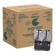 Insulated Foam Hinged Lid Containers, 7.96 x 8.36 x 3.2, Black, 200/Carton (85HTB1R)