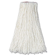 Rubbermaid Commercial Premium Cut-End Rayon Mop Head, 20oz, White, 1" Orange Band, 12/carton (F417WHI)