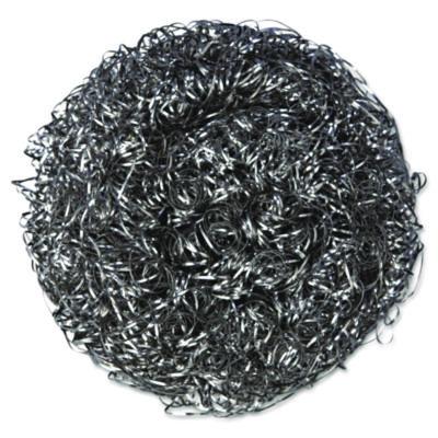 Kurly Kate Stainless Steel Scrubbers, Large, 4 x 4, Steel Gray, 12 Scrubbers/Pack, 6 Packs/Carton (756)