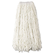 Rubbermaid Commercial Non-Launderable Economy Cut-End Rayon Mop Head, 24 oz, 1" Band, White, 12/Carton (V418)