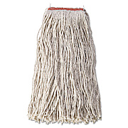Rubbermaid Commercial Cotton/Synthetic Cut-End Blend Mop Head, 24 oz, 1" Band, White, 12/Carton (F51812WHI)