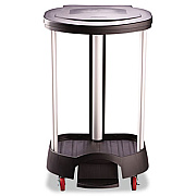 Rubbermaid Commercial Premium Step-On Linen Hamper, 30 gal, 20.38w x 22.25d x 37.88h, Aluminum/Plastic, Black (6300BLA)