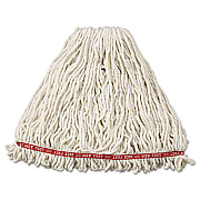 Rubbermaid Commercial Web Foot Wet Mop Head, Shrinkless, Cotton/Synthetic, White, Large, 6/Carton (A213WHI)