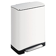 Safco SQUARE STEP-ON CANS, STEEL, 13 GAL, WHITE (9905WH)