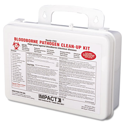 Impact Bloodborne Pathogen Cleanup Kit, Osha Compliant, Plastic Case (7351)