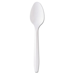 GEN Medium-Weight Cutlery, Teaspoon, White, 100/box, 10 Boxes/carton (GENPPTS10100)