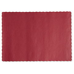 Hoffmaster Placemats, Smooth Surface, Scalloped Edges, 13.5" x 9.5", Red, 1,000/Carton (310521)