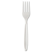 Dart INDIVIDUALLY WRAPPED RELIANCE MEDIUM HEAVY WEIGHT CUTLERY, FORK, WHITE, 1,000/CARTON (RSW1)