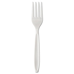 Dart INDIVIDUALLY WRAPPED RELIANCE MEDIUM HEAVY WEIGHT CUTLERY, FORK, WHITE, 1,000/CARTON (RSW1)