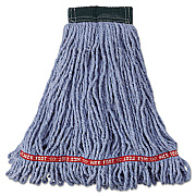 Rubbermaid Commercial Web Foot Wet Mop Head, Shrinkless, Cotton/Synthetic, Medium, Blue, 6/Carton (A252BLU)