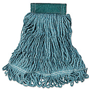 Rubbermaid Commercial Super Stitch Blend Mop Head, Cotton/Synthetic, Medium,  Green, 6/Carton (D252GRE)