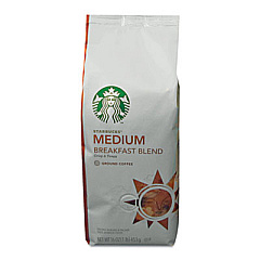 Starbucks Coffee, Breakfast Blend, Ground, 1lb Bag (11018185)