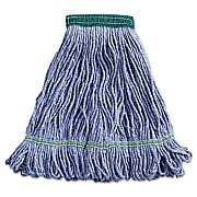 Boardwalk Super Loop Wet Mop Head, Cotton/Synthetic Fiber, 5" Headband, Medium Size, Blue (502BLEA)