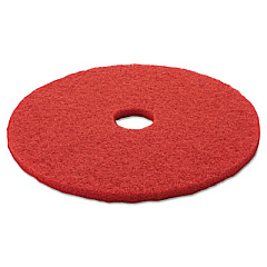 3M Low-Speed Buffer Floor Pads 5100, 20" Diameter, Red, 5/Carton (08395)
