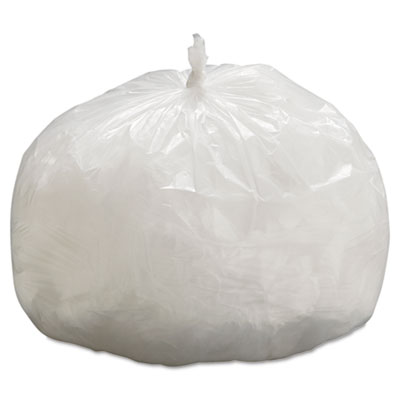 General Supply High-Density Can Liners, 33 gal, 9 mic, 33" x 39", Natural, Perforated Roll, 25 Bags/Roll, 20 Rolls/Carton (333912)