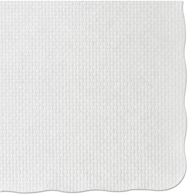 Hoffmaster Placemats, Knurl Embossed Surface, Scalloped Edges, 13.5" x 9.5", White, 1,000/Carton (PM32052)