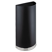 Safco Half-Round Receptacle, 15 gal, Steel, Black (9940BL)