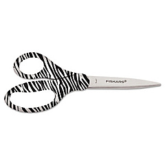Fiskars Performance Designer Zebra Scissors, 8" Long, 1.75" Cut Length, Black/White Straight Handle (1535821002)
