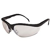 MCR Safety Klondike Safety Glasses, Matte Black Half Frame, Mirrored Silver Dual I/O Lens, 12/Box (KD119BX)