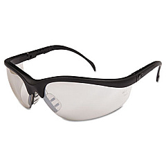 MCR Safety Klondike Safety Glasses, Matte Black Half Frame, Mirrored Silver Dual I/O Lens, 12/Box (KD119BX)