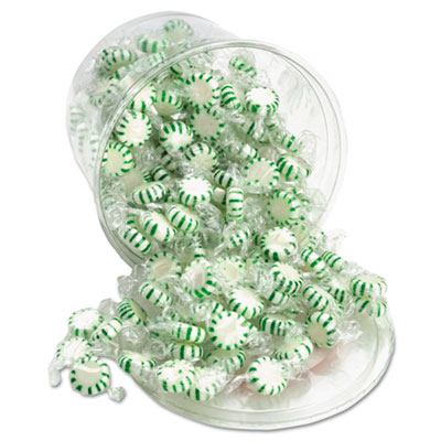 Office Snax Starlight Mints, Spearmint Hard Candy, Individual Wrapped, 2 lb Resealable Tub (70005)