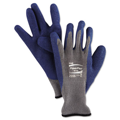 AnsellPro PowerFlex Gloves, Blue/Gray, Size 10, 1 Pair (8010010PR)