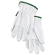 MCR Safety Grain Goatskin Driver Gloves, Gunn Cut, Straight Thumb, Medium, White, 12 Pairs (3601M)