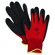 North Safety NorthFlex Red Foamed PVC Palm Coated Gloves, EN388: 4131, 10" Long, Medium (Size 8), Red/Black, 12 Pairs (NF118M)