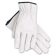 MCR Safety Grain Goatskin Driver Gloves, Gunn Cut, Straight Thumb, X-Large, White, 12 Pairs (3601XL)
