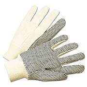 Anchor Brand 1000 Series Pvc Dotted Canvas Gloves, White/black, Large, 12 Pairs (ANR1005)